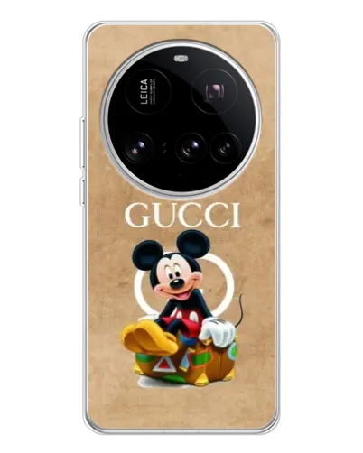 Чехол для Xiaomi 15 Ultra с картинкой «Микки Маус Gucci — крафт»