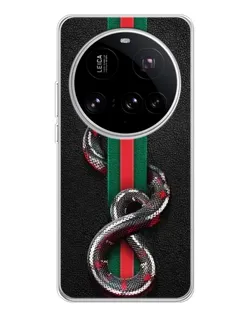Чехол для Xiaomi 15 Ultra с картинкой «Gucci — змея на полосе» Чехол для Xiaomi 15 Ultra с картинкой «Gucci — змея на полосе»