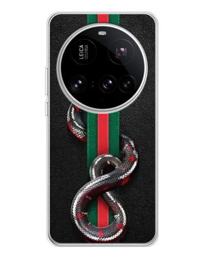 Чехол для Xiaomi 15 Ultra с картинкой «Gucci — змея на полосе» Чехол для Xiaomi 15 Ultra с картинкой «Gucci — змея на полосе»