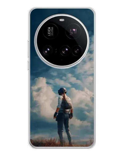 Чехол для Xiaomi 15 Ultra с картинкой «Герой PUBG на скале»