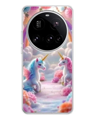 Чехол для Xiaomi 15 Ultra с картинкой «Радуга и единороги»