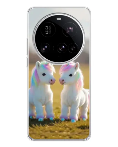 Чехол для Xiaomi 15 Ultra с картинкой «Пара единорогов»