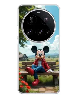 Чехол для Xiaomi 15 Ultra с картинкой «Микки на скамейке»