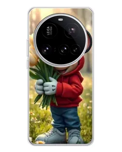 Чехол для Xiaomi 15 Ultra с картинкой «Микки с тюльпанами»