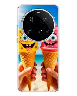 Чехол для Xiaomi 15 Ultra с картинкой «Спанч Боб мороженое»
