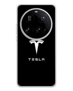 Чехол для Xiaomi 15 Ultra с картинкой «Tesla White Logo»