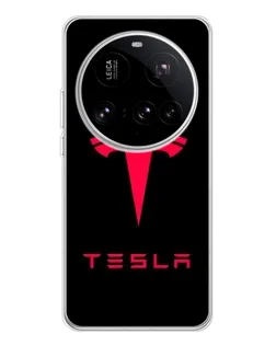 Чехол для Xiaomi 15 Ultra с картинкой «Tesla Red Logo»