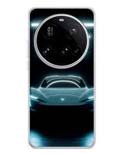 Чехол для Xiaomi 15 Ultra с картинкой «Tesla в неоне»