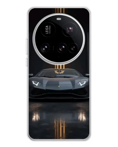 Чехол для Xiaomi 15 Ultra с картинкой «Lamborghini золотые линии»