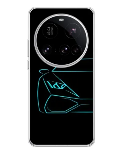 Чехол для Xiaomi 15 Ultra с картинкой «Голубой силуэт Lamborghini»