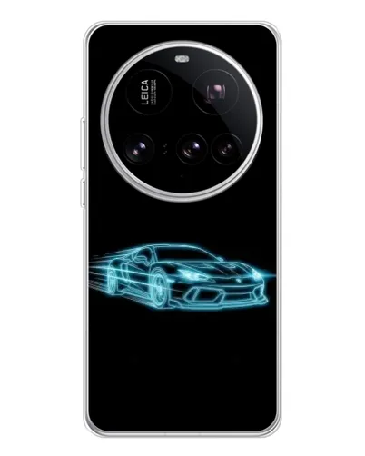 Чехол для Xiaomi 15 Ultra с картинкой «Неоновый контур Lamborghini»