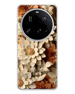 Чехол для Xiaomi 15 Ultra с картинкой «Бежевый флористический декор» Чехол для Xiaomi 15 Ultra с картинкой «Бежевый флористический декор»