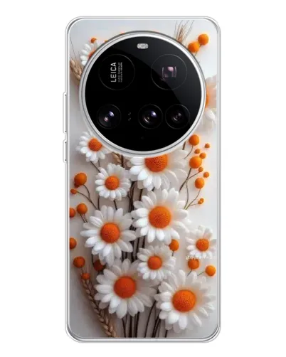 Чехол для Xiaomi 15 Ultra с картинкой «Белые сухоцветы»