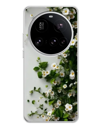 Чехол для Xiaomi 15 Ultra с картинкой «Ветка мелких белых цветов»