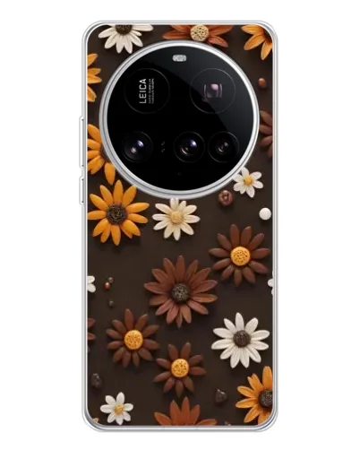 Чехол для Xiaomi 15 Ultra с картинкой «Узор из маленьких подсолнухов»