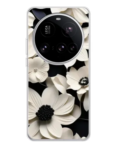Чехол для Xiaomi 15 Ultra с картинкой «Объемные белые цветы»