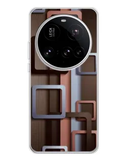 Чехол для Xiaomi 15 Ultra с картинкой «Коричневые объемные квадраты» Чехол для Xiaomi 15 Ultra с картинкой «Коричневые объемные квадраты»