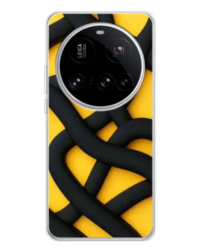 Чехол для Xiaomi 15 Ultra с картинкой «Черное желтое переплетение» Чехол для Xiaomi 15 Ultra с картинкой «Черное желтое переплетение»