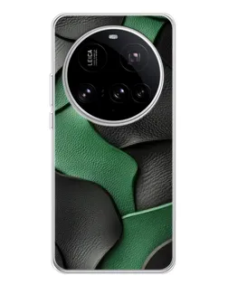 Чехол для Xiaomi 15 Ultra с картинкой «Зеленые кожаные волны» Чехол для Xiaomi 15 Ultra с картинкой «Зеленые кожаные волны»