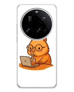 Чехол для Xiaomi 15 Ultra с картинкой «Капибара с ноутбуком» Чехол для Xiaomi 15 Ultra с картинкой «Капибара с ноутбуком»