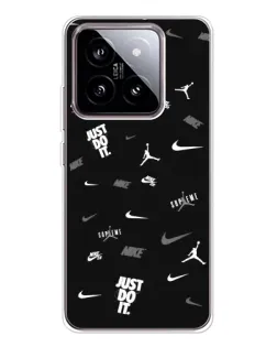 Чехол для Xiaomi 15 с картинкой «Nike Black Pattern»