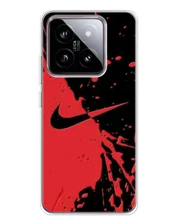 Чехол для Xiaomi 15 с картинкой «Красные брызги Nike»