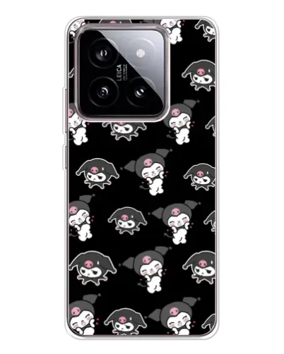 Чехол для Xiaomi 15 с картинкой «Черный паттерн Kuromi»
