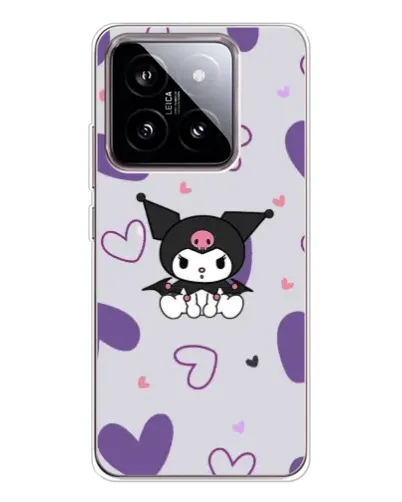 Чехол для Xiaomi 15 с картинкой «Kuromi и лавандовые сердца»