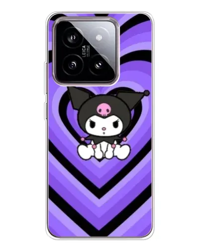 Чехол для Xiaomi 15 с картинкой «Kuromi и фиолетовые сердца»