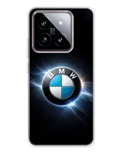 Чехол для Xiaomi 15 с картинкой «BMW — неоновое сияние»