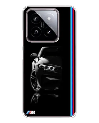 Чехол для Xiaomi 15 с картинкой «Силуэт BMW в темноте»