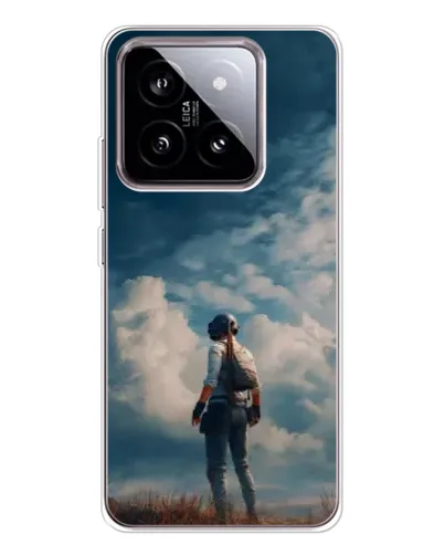 Чехол для Xiaomi 15 с картинкой «Герой PUBG на скале»