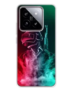 Чехол для Xiaomi 15 с картинкой «PUBG — огненный воин»