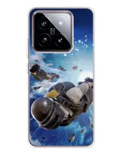 Чехол для Xiaomi 15 с картинкой «Десант PUBG — прыжок»