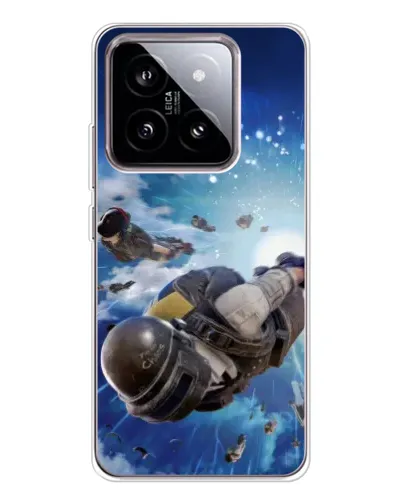 Чехол для Xiaomi 15 с картинкой «Десант PUBG — прыжок»