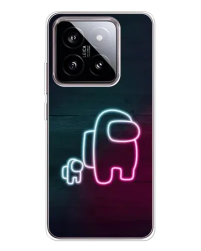 Чехол для Xiaomi 15 с картинкой «Among Us неон-арт»
