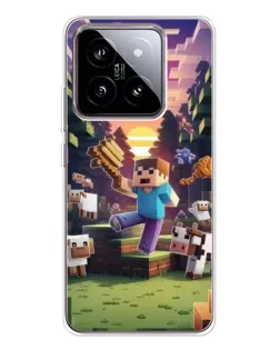 Чехол для Xiaomi 15 с картинкой «Стив на ферме»