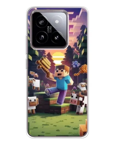 Чехол для Xiaomi 15 с картинкой «Стив на ферме»