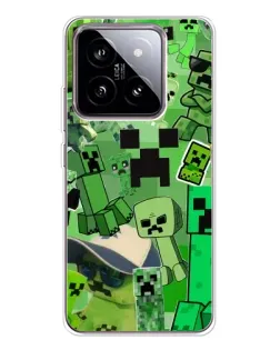 Чехол для Xiaomi 15 с картинкой «Криперы Minecraft»