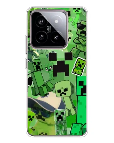 Чехол для Xiaomi 15 с картинкой «Криперы Minecraft»