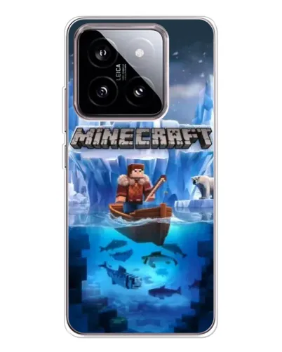 Чехол для Xiaomi 15 с картинкой «Minecraft ледяной мир»