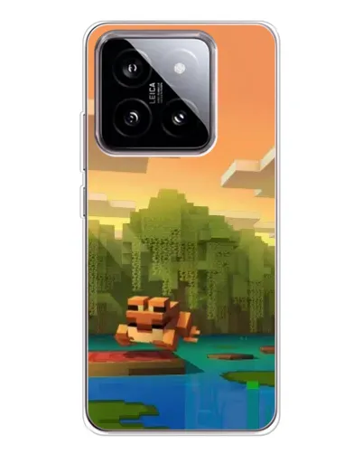 Чехол для Xiaomi 15 с картинкой «Майнкрафт закат солнца»