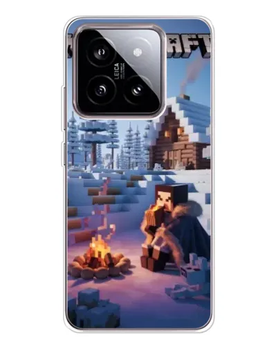 Чехол для Xiaomi 15 с картинкой «Зимний Minecraft»