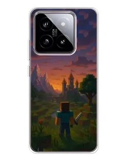 Чехол для Xiaomi 15 с картинкой «Стив у башни» Чехол для Xiaomi 15 с картинкой «Стив у башни»