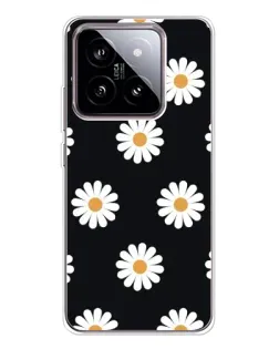Чохол для Xiaomi 15 з картинкою «Ромашки на чорному»