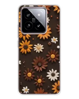 Чохол для Xiaomi 15 з картинкою «Візерунок з маленьких соняшників»