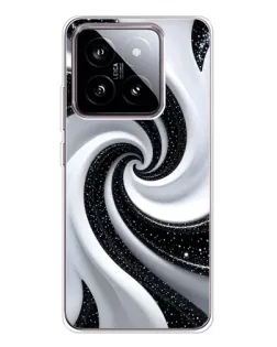 Чохол для Xiaomi 15 з картинкою «Чорно-біла спіраль»