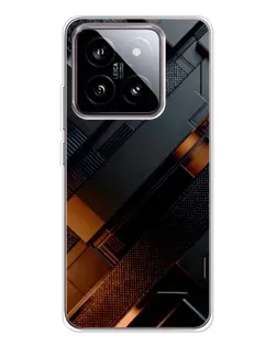 Чохол для Xiaomi 15 з картинкою «Чорні геометричні блоки»