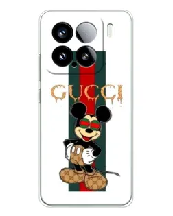 Чехол для Xiaomi 15S Pro с картинкой «Микки Маус Gucci — полосы»