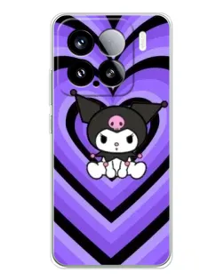Чехол для Xiaomi 15S Pro с картинкой «Kuromi и фиолетовые сердца»